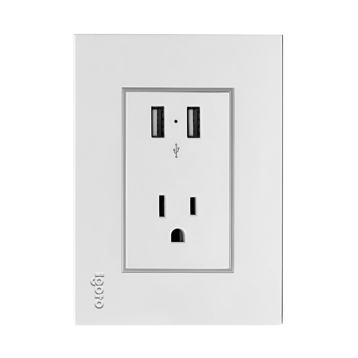 Tomacorriente con tierra + 2 USB - Serie Z